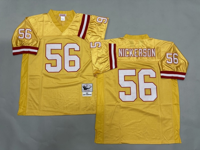 Men 2025 Tampa Bay Buccaneers 56 Nickerson yellow Throwback Limited NFL Jersey style 001